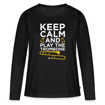 Trombone trombone - T-shirt manches longues Premium bio Femme - noir - Devant - Julia (174cm)