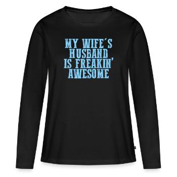 Ehemann - Frauen Premium Bio Langarmshirt - Schwarz - Vorne - Julia (174cm)