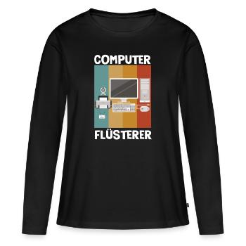 Computerflüsterer Geek Linux - Frauen Premium Bio Langarmshirt - Schwarz - Vorne - Julia (174cm)