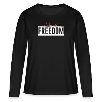 Frieden - Frauen Premium Bio Langarmshirt - Schwarz - Vorne - Julia (174cm)