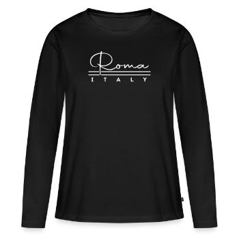 Rome - T-shirt manches longues Premium bio Femme - noir - Devant - Julia (174cm)