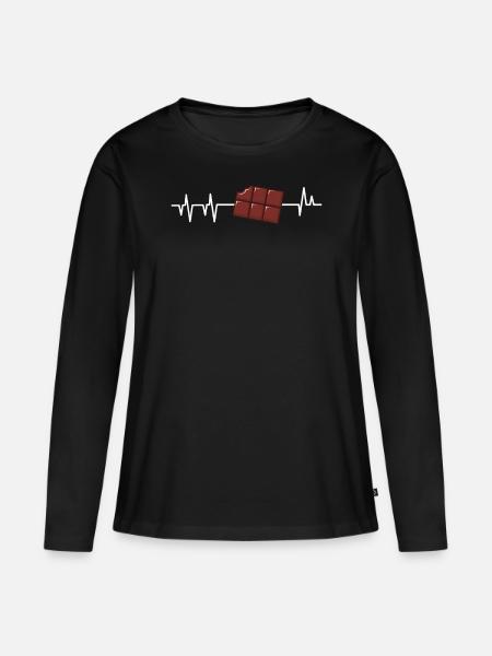 Schokolade - Frauen Premium Bio Langarmshirt - Schwarz