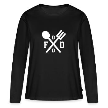 manger - T-shirt manches longues Premium bio Femme - noir - Devant - Julia (174cm)