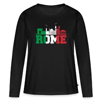 Rome - T-shirt manches longues Premium bio Femme - noir - Devant - Julia (174cm)