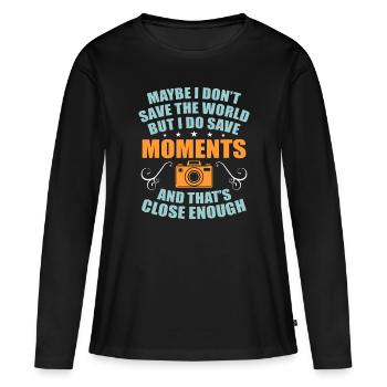 Photo - T-shirt manches longues Premium bio Femme - noir - Devant - Julia (174cm)