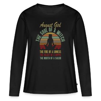 August Girl Yoga Birthday for August Born - Women's Premium Organic Long Sleeve Shirt - black - Front - Julia (174cm)
