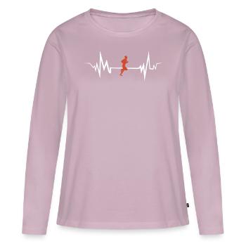 marathon - Women's Premium Organic Long Sleeve Shirt - dusky pink - Front - Julia (174cm)