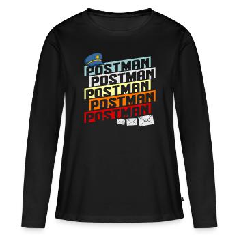 Post Postman Post disant lettre Postman Gift - T-shirt manches longues Premium bio Femme - noir - Devant - Julia (174cm)