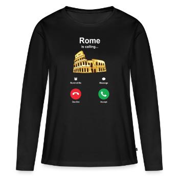 Rome - T-shirt manches longues Premium bio Femme - noir - Devant - Julia (174cm)