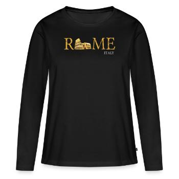 Rome - T-shirt manches longues Premium bio Femme - noir - Devant - Julia (174cm)