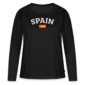Espagne - T-shirt manches longues Premium bio Femme - noir - Devant - Julia (174cm)