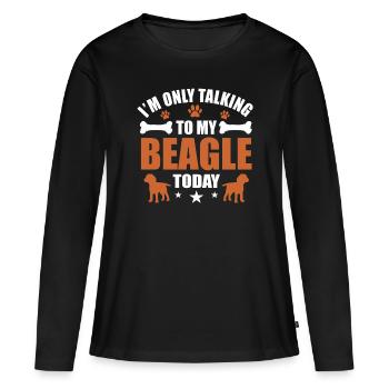 Beagle - Frauen Premium Bio Langarmshirt - Schwarz - Vorne - Julia (174cm)
