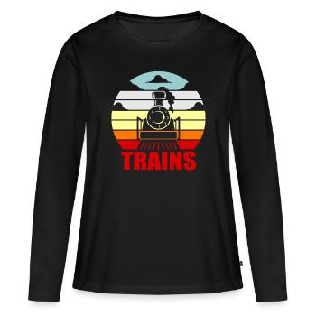 train - T-shirt manches longues Premium bio Femme - noir - Devant - Julia (174cm)