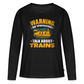 train - T-shirt manches longues Premium bio Femme - noir - Devant - Julia (174cm)