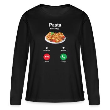 Pâtes - T-shirt manches longues Premium bio Femme - noir - Devant - Julia (174cm)