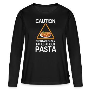 Pâtes - T-shirt manches longues Premium bio Femme - noir - Devant - Julia (174cm)