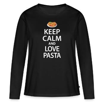 Pâtes - T-shirt manches longues Premium bio Femme - noir - Devant - Julia (174cm)