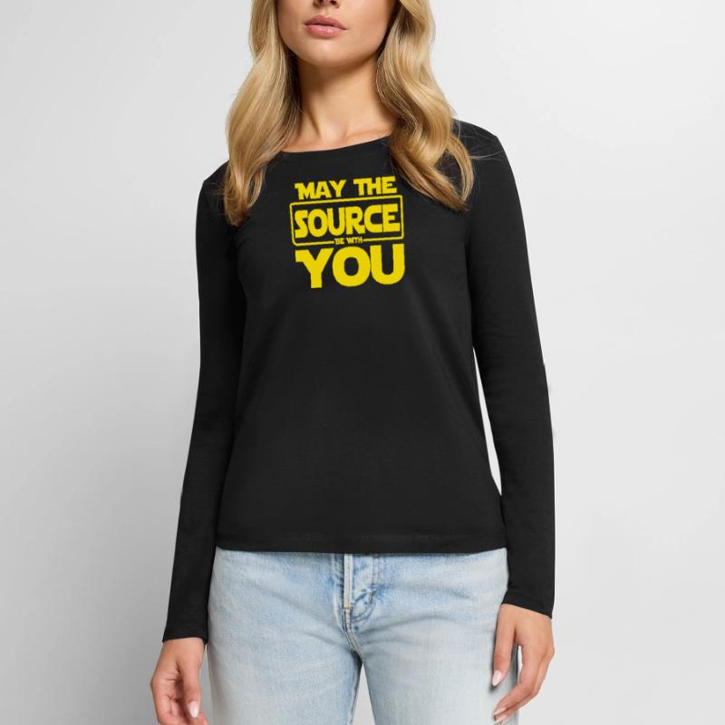 Que la source soit avec vous le code de codage T-shirt manches longues Premium bio Femme