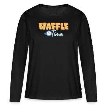 gaufre - T-shirt manches longues Premium bio Femme - noir - Devant - Julia (174cm)