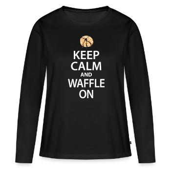 gaufre - T-shirt manches longues Premium bio Femme - noir - Devant - Julia (174cm)