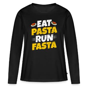 Pâtes - T-shirt manches longues Premium bio Femme - noir - Devant - Julia (174cm)