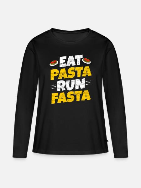 Pasta - Frauen Premium Bio Langarmshirt - Schwarz