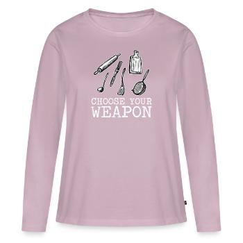 Bake - Women's Premium Organic Long Sleeve Shirt - dusky pink - Front - Julia (174cm)