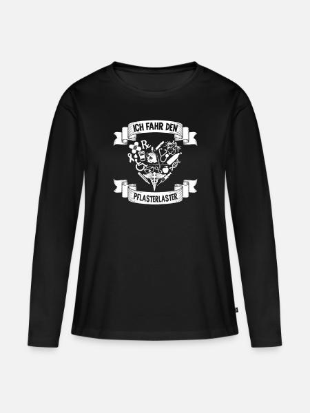 Ich fahr den Pflasterlaster Notarzt Sanitäter - Frauen Premium Bio Langarmshirt - Schwarz