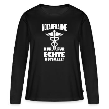 Notaufnahme Notarzt Sanitäter Notfälle - Frauen Premium Bio Langarmshirt - Schwarz - Vorne - Julia (174cm)