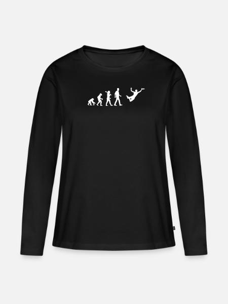Frisbee - Frauen Premium Bio Langarmshirt - Schwarz