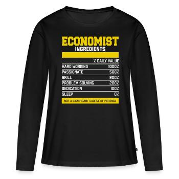 Grand Economist Ingredients T-shirt - T-shirt manches longues Premium bio Femme - noir - Devant - Julia (174cm)