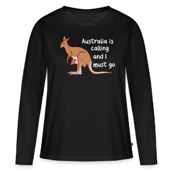 Australie Kangourou Kangourou Koala Backpacker - T-shirt manches longues Premium bio Femme - noir - Devant - Julia (174cm)