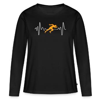 Sprinter - Frauen Premium Bio Langarmshirt - Schwarz - Vorne - Julia (174cm)