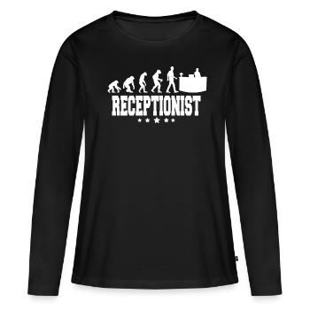 évolution de la réceptionniste - T-shirt manches longues Premium bio Femme - noir - Devant - Julia (174cm)