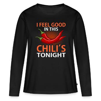 Chili Pfeffer - Frauen Premium Bio Langarmshirt - Schwarz - Vorne - Julia (174cm)