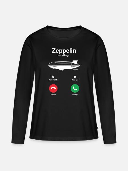 Zeppelin - Frauen Premium Bio Langarmshirt - Schwarz