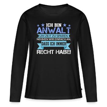 Anwalt - Frauen Premium Bio Langarmshirt - Schwarz - Vorne - Julia (174cm)
