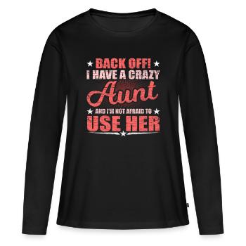 tante - T-shirt manches longues Premium bio Femme - noir - Devant - Julia (174cm)