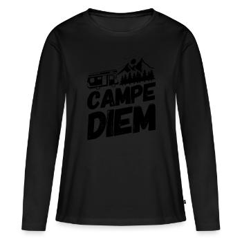Camping-car Campen Diem II - T-shirt manches longues Premium bio Femme - noir - Devant - Julia (174cm)