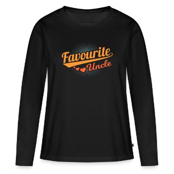 oncle - T-shirt manches longues Premium bio Femme - noir - Devant - Julia (174cm)