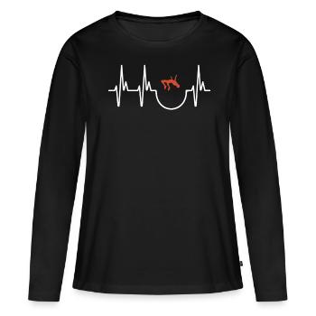 High Jumping - Frauen Premium Bio Langarmshirt - Schwarz - Vorne - Julia (174cm)