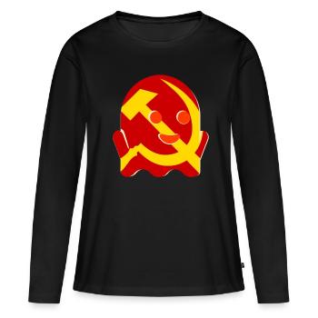 Cadeau fantôme du communisme - T-shirt manches longues Premium bio Femme - noir - Devant - Julia (174cm)