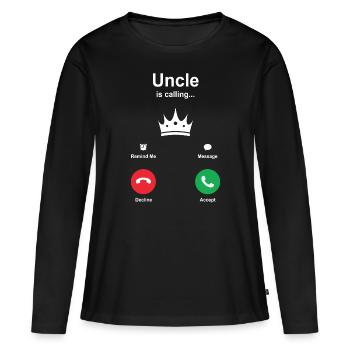 oncle - T-shirt manches longues Premium bio Femme - noir - Devant - Julia (174cm)