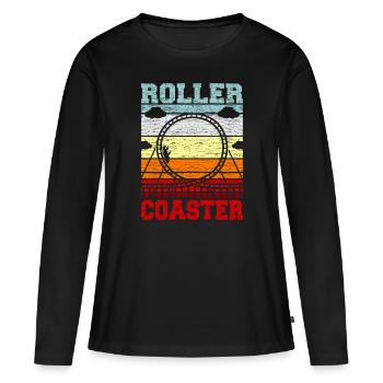 Roller coaster - Women's Premium Organic Long Sleeve Shirt - black - Front - Julia (174cm)