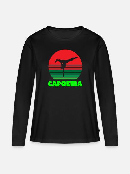 Capoeira Handstand - Frauen Premium Bio Langarmshirt - Schwarz