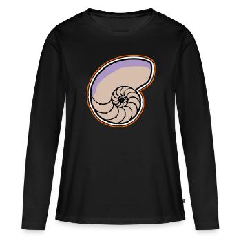 Fossiles Géologie des fossiles - T-shirt manches longues Premium bio Femme - noir - Devant - Julia (174cm)