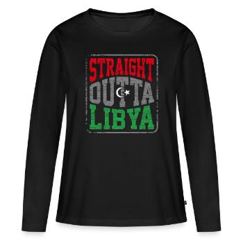 Libye - T-shirt manches longues Premium bio Femme - noir - Devant - Julia (174cm)