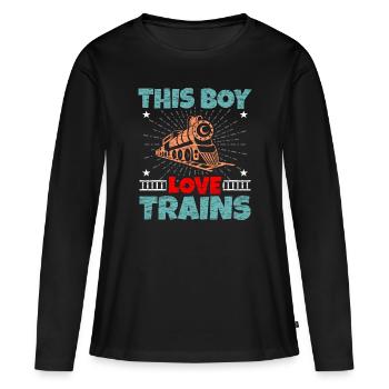 train - T-shirt manches longues Premium bio Femme - noir - Devant - Julia (174cm)