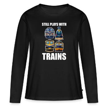 train - T-shirt manches longues Premium bio Femme - noir - Devant - Julia (174cm)