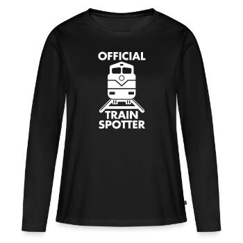 train - T-shirt manches longues Premium bio Femme - noir - Devant - Julia (174cm)